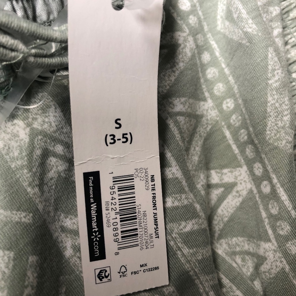 No Boundaries Women’s Diamant Tie Front Jumpsuit Size Small (3-5) NWT - Picture 6 of 7